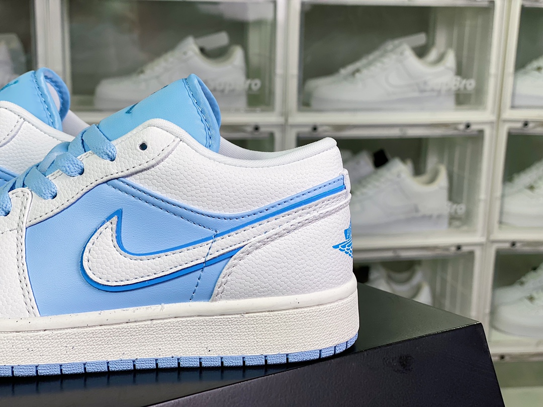 Wmns Air Jordan 1 Low GS ”Reverse Ice Blue” AJ1 Jordan generation basketball shoes ”University Blue Reverse White Blue” DV1299-104