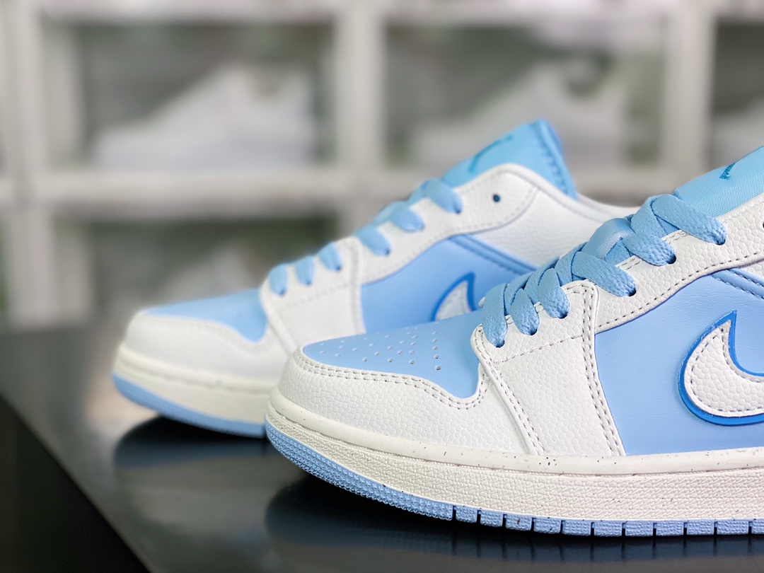 Wmns Air Jordan 1 Low GS ”Reverse Ice Blue” AJ1 Jordan generation basketball shoes ”University Blue Reverse White Blue” DV1299-104