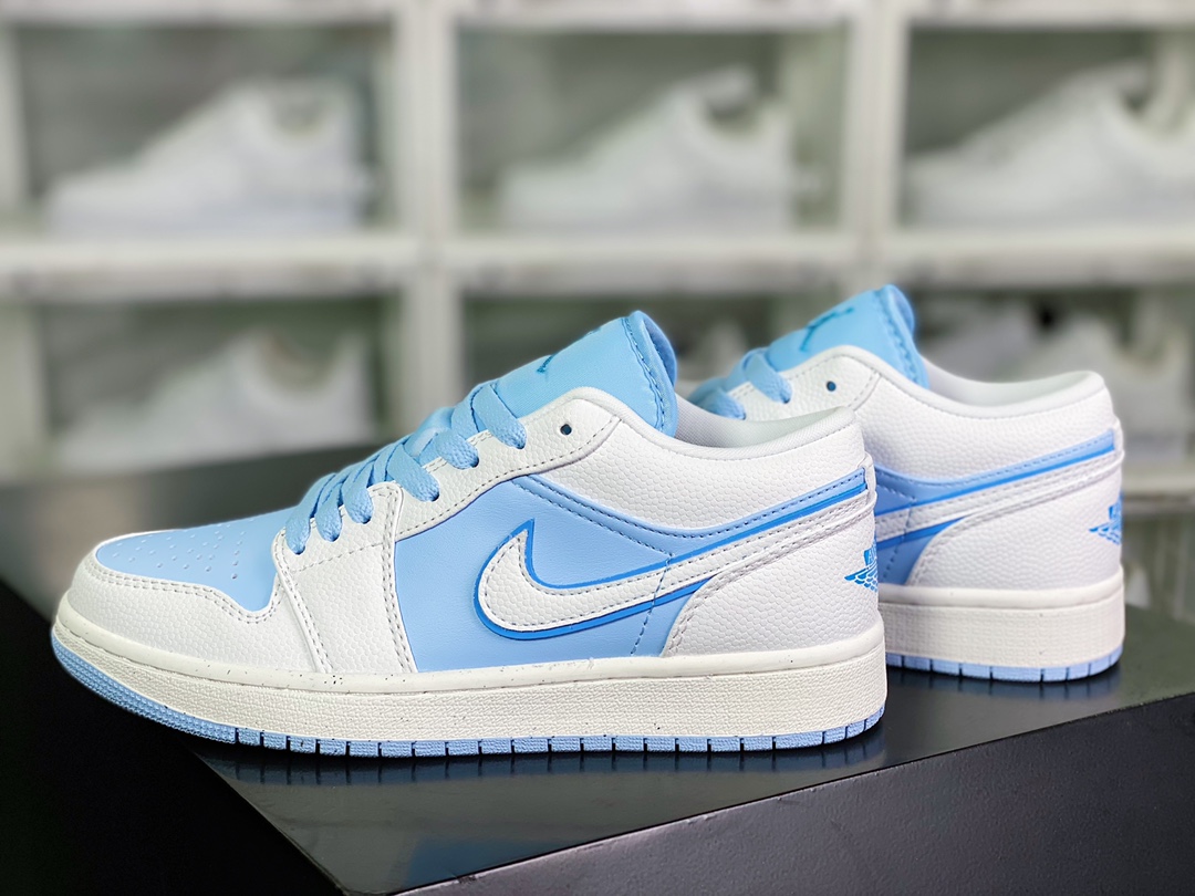 Wmns Air Jordan 1 Low GS ”Reverse Ice Blue” AJ1 Jordan generation basketball shoes ”University Blue Reverse White Blue” DV1299-104