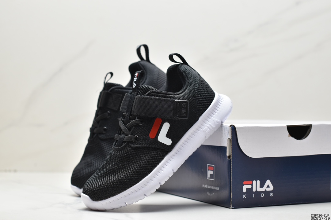 Children's Shoes FILA 2022 New Slip-on Leather Breathable Casual, Fashionable and Comfortable Children's Shoes