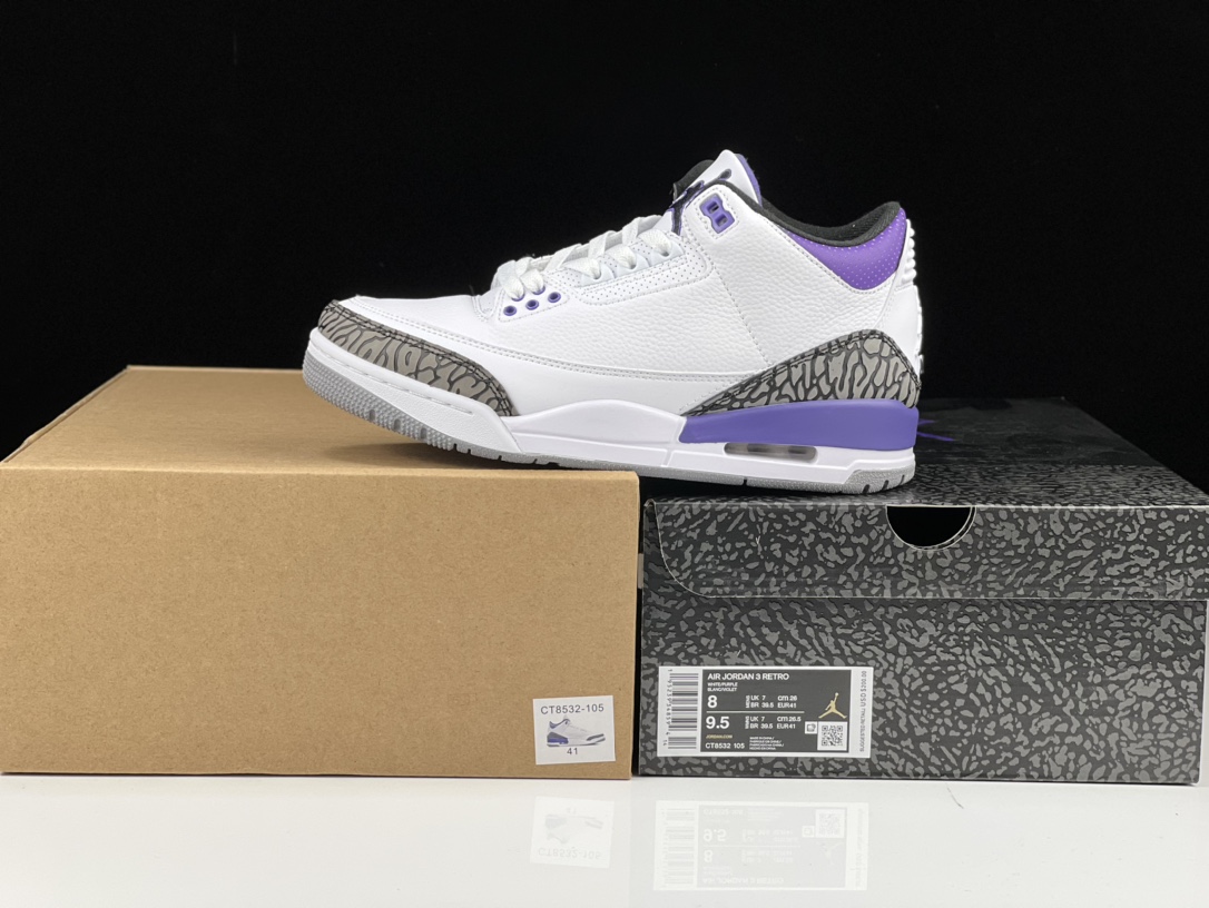 AJ3白紫鞋码40-46总裁G版出品