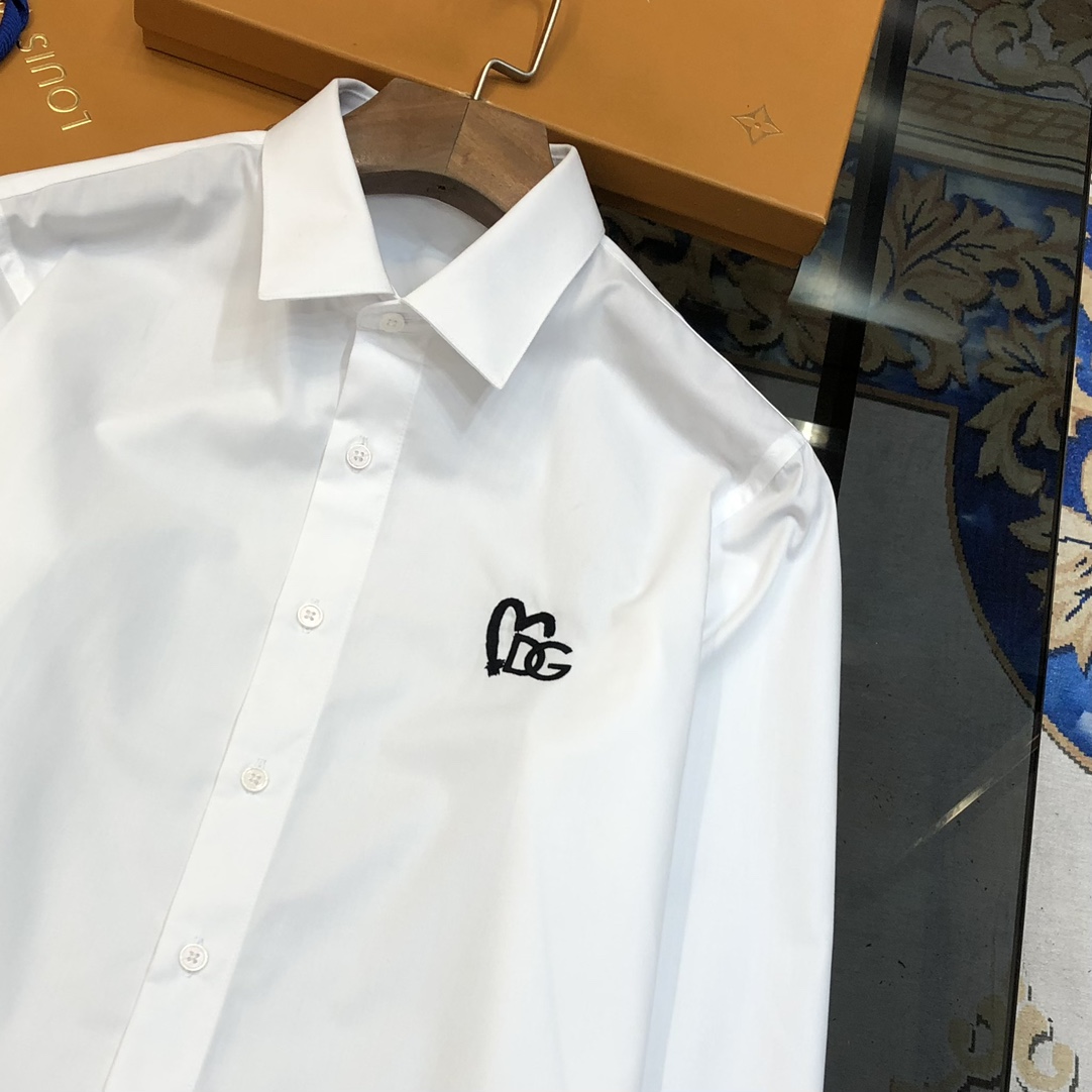 热销款 DG 杜嘉班纳🔥早春新款男士休闲长袖衬衫独家专供 官网同步售卖 ✨✨简洁时尚 修身版型 高版本 ✨✨胸前立体刺绣logo设计 纽扣 5
