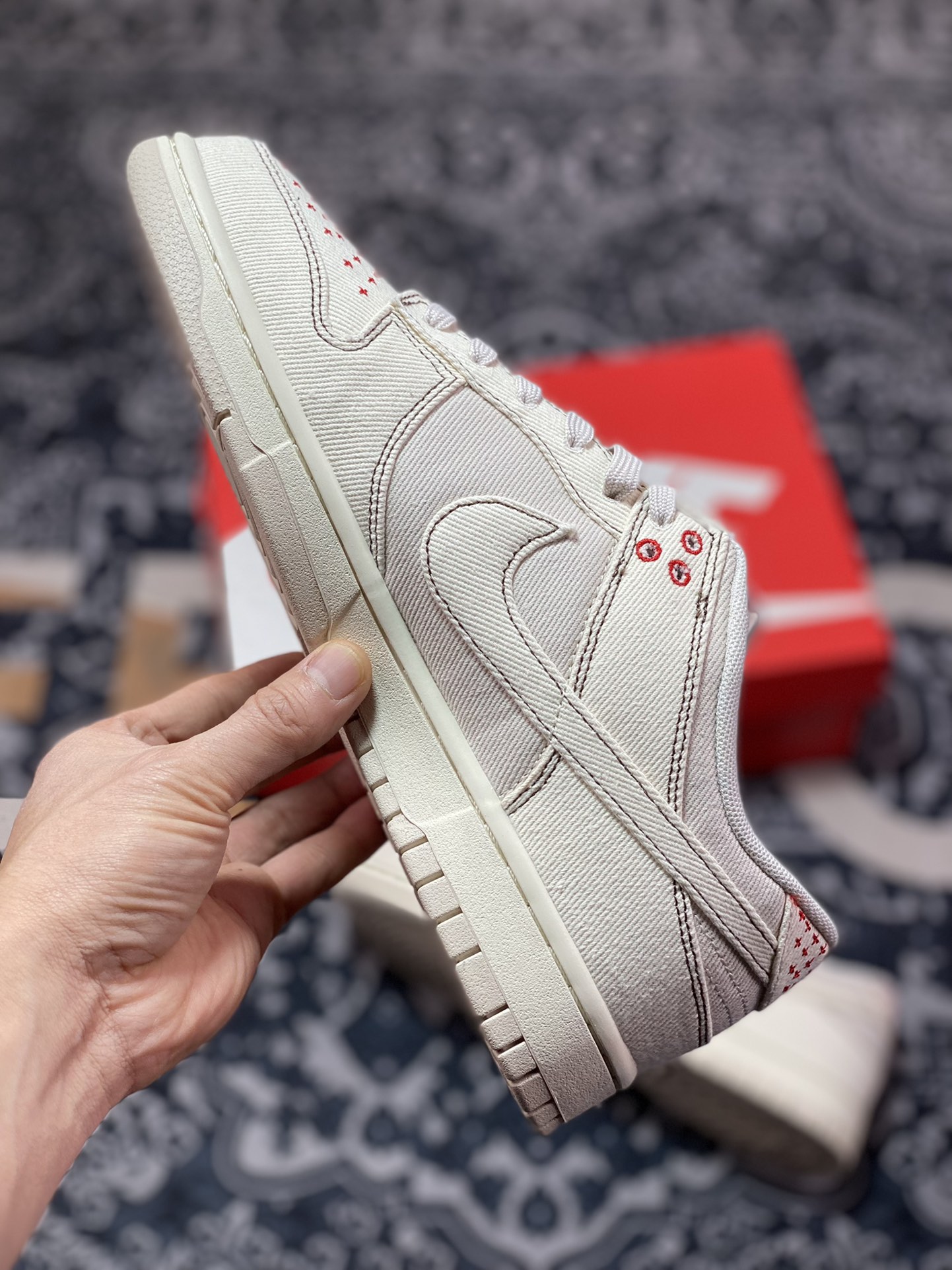 Dunk Series Low-top Casual Sports Skateboard Shoes ”Canvas Beige and Red Cross Stitch” 0834-100-Top High Quatity Cheap Sneakers Fashion Clothing Clothes Bags handbags Shoes of all Brand wholesale With The best Quality And Beautiful Price from China Factory Chinese suppliers wholesaler seller Dunk Series Low-top Casual Sports Skateboard Shoes ”Canvas Beige and Red Cross Stitch” 0834-100