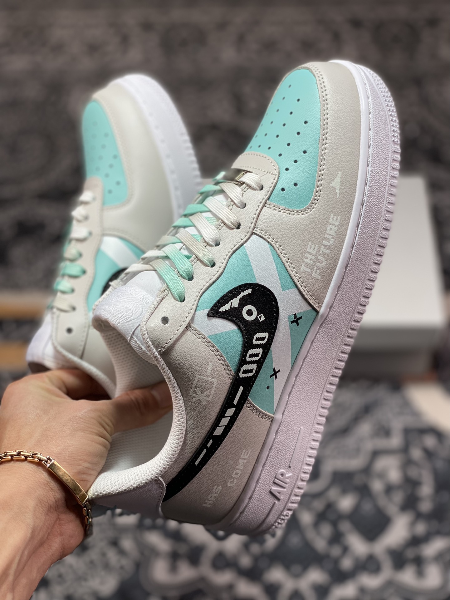 Nike Air Force 1 07 LV8 ”GAME OVER/ON PLAY” Future Technology Gray Blue CW2288-111