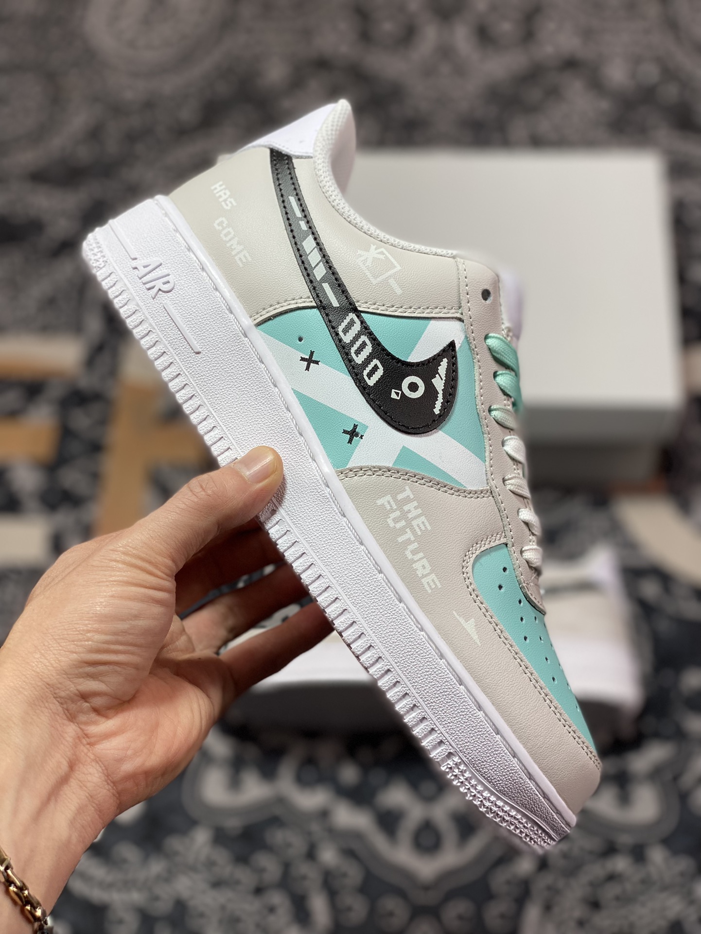 Nike Air Force 1 07 LV8 ”GAME OVER/ON PLAY” Future Technology Gray Blue CW2288-111