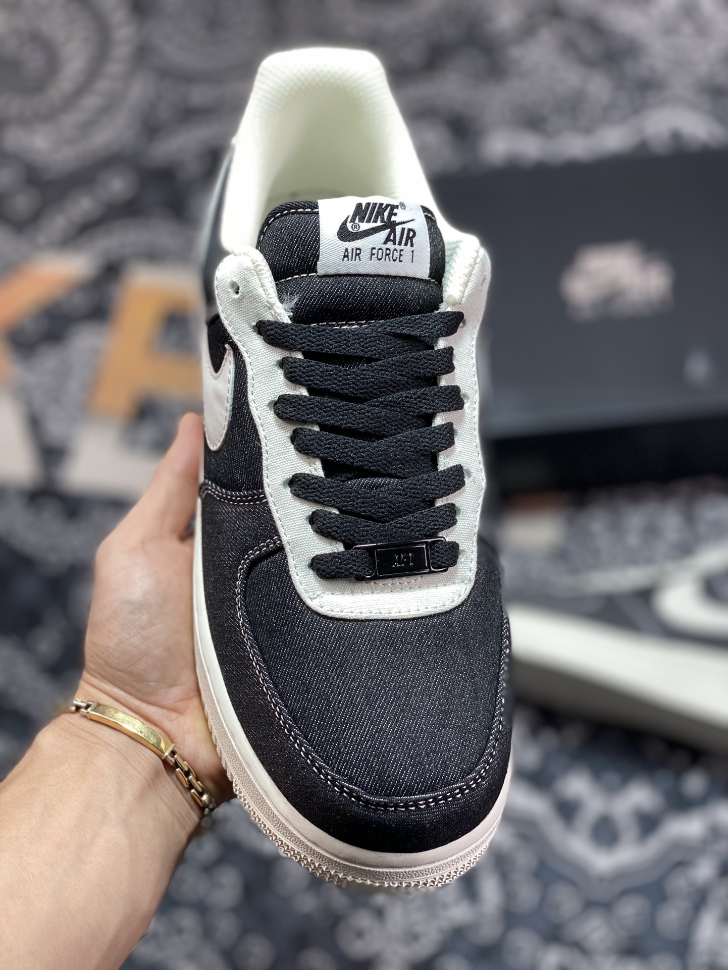 Nike Air Force 1'07 Low QS ”Denim Black/Milky White” Air Force One sneakers ”denim black rice” DG2296-001