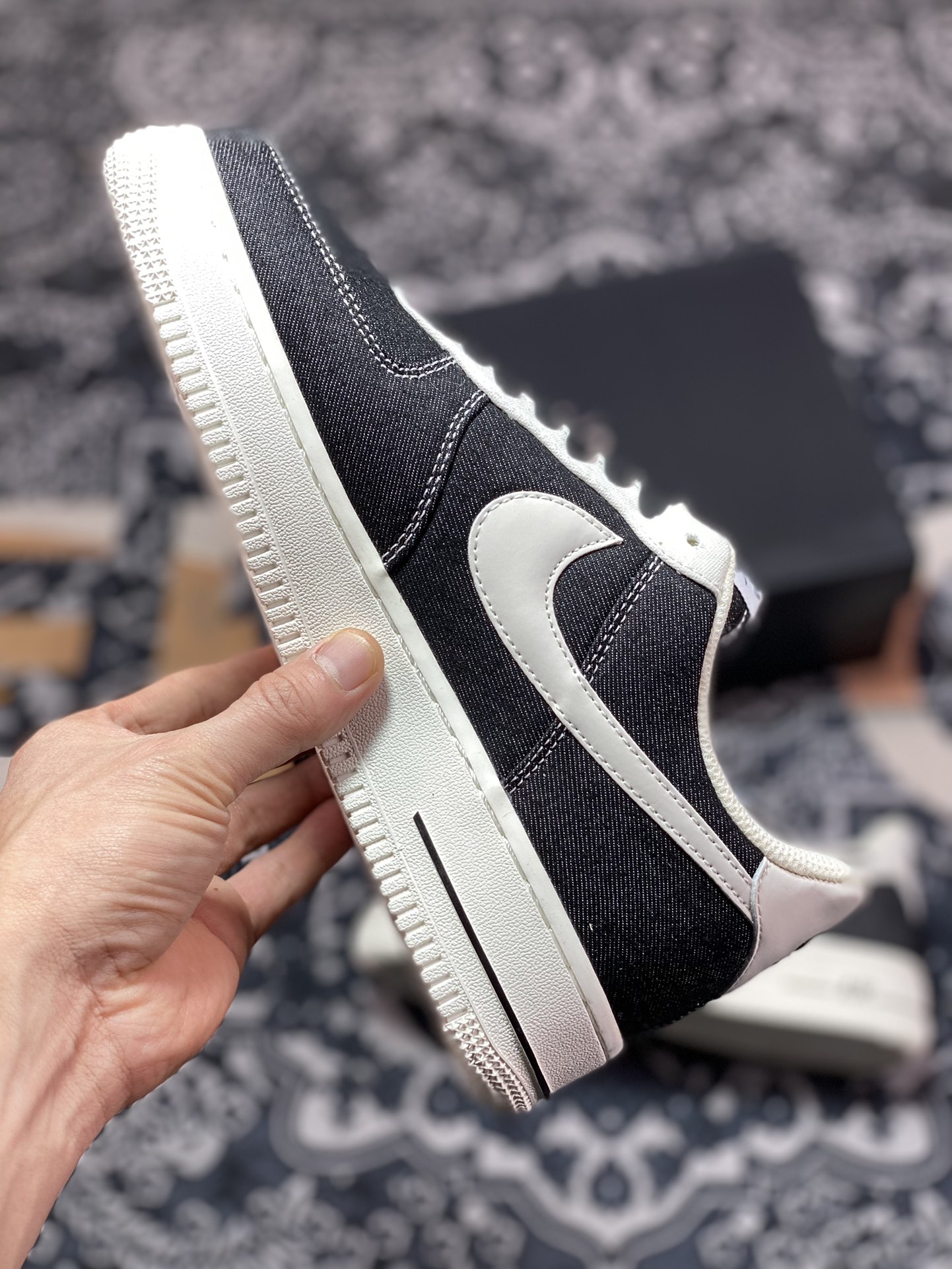 Nike Air Force 1'07 Low QS ”Denim Black/Milky White” Air Force One sneakers ”denim black rice” DG2296-001