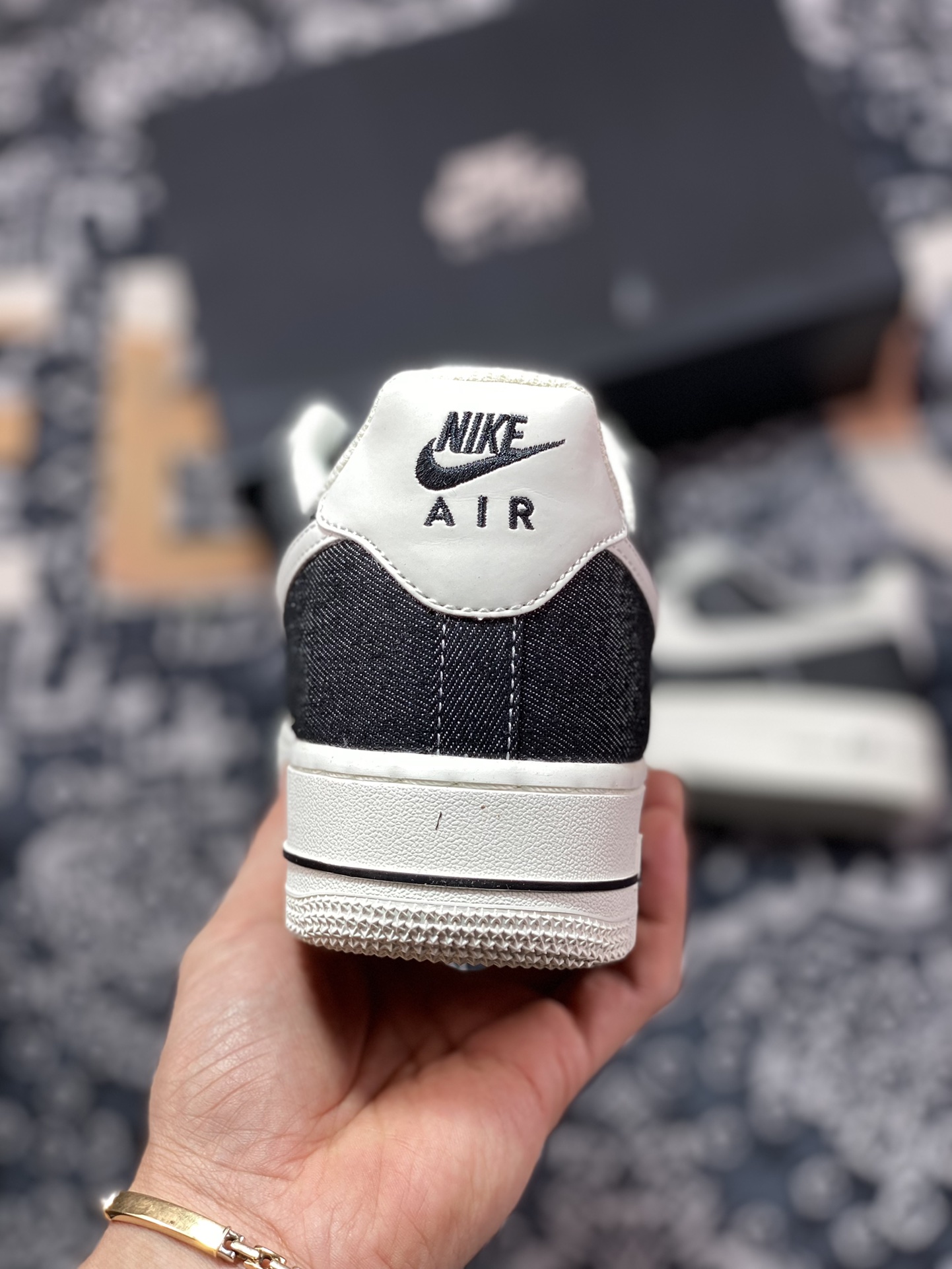 Nike Air Force 1'07 Low QS ”Denim Black/Milky White” Air Force One sneakers ”denim black rice” DG2296-001