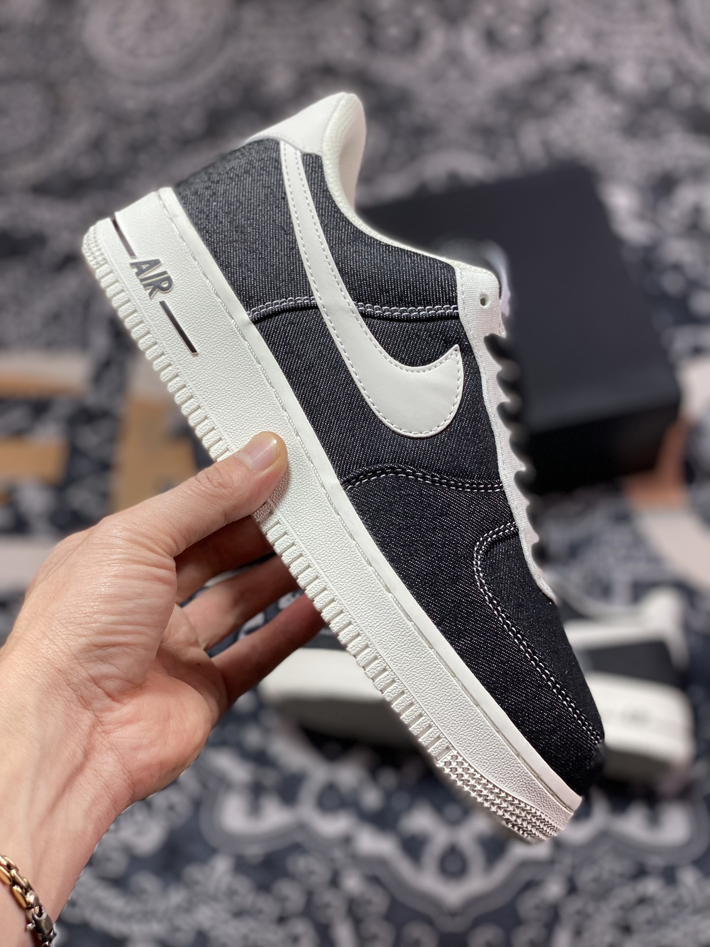 Nike Air Force 1'07 Low QS ”Denim Black/Milky White” Air Force One sneakers ”denim black rice” DG2296-001