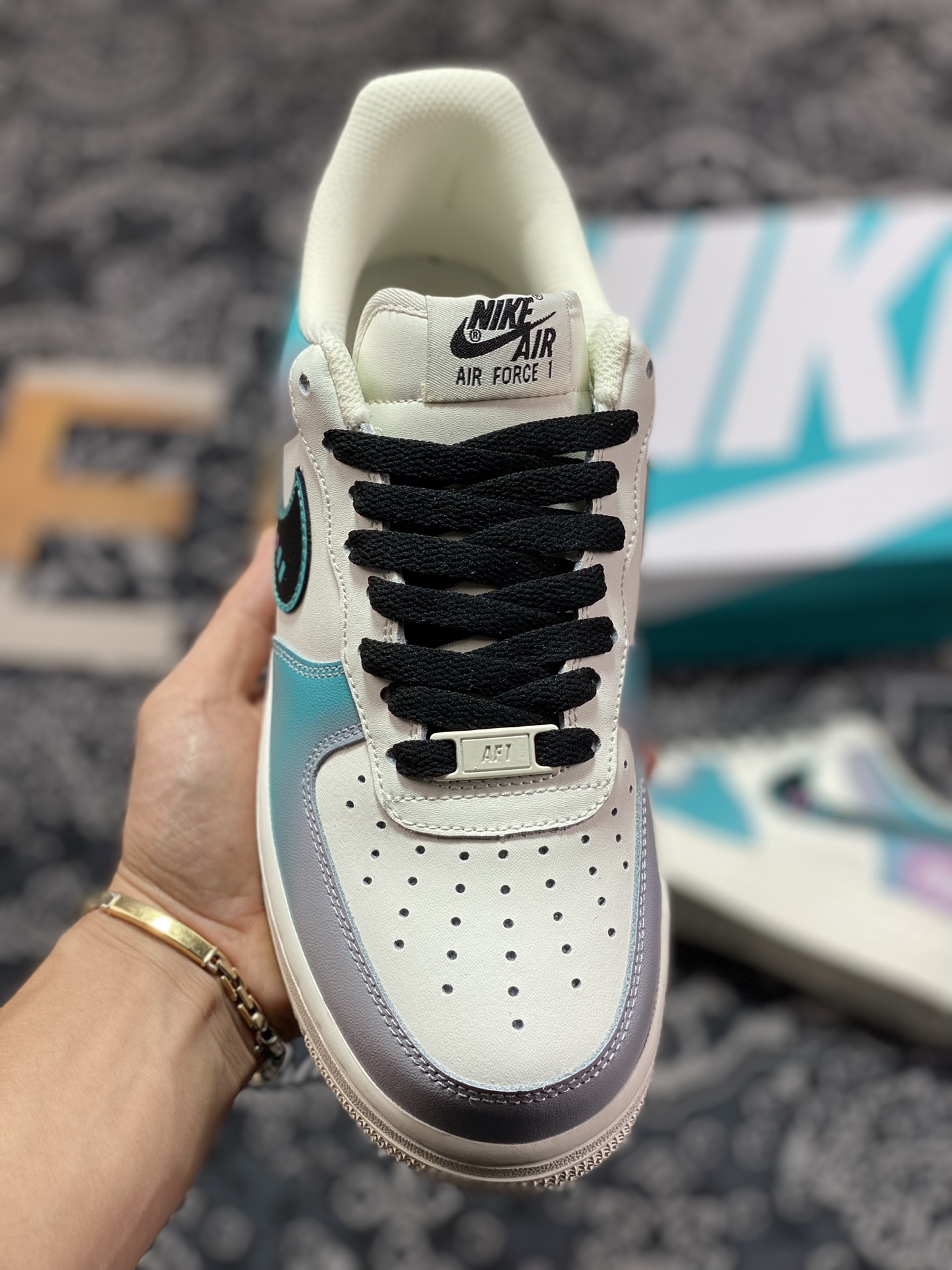 Nike Air Force 1 07 LV8 ”NEON” Air Force One sneakers ”leather beige black gray blue pink neon” CW2288-313