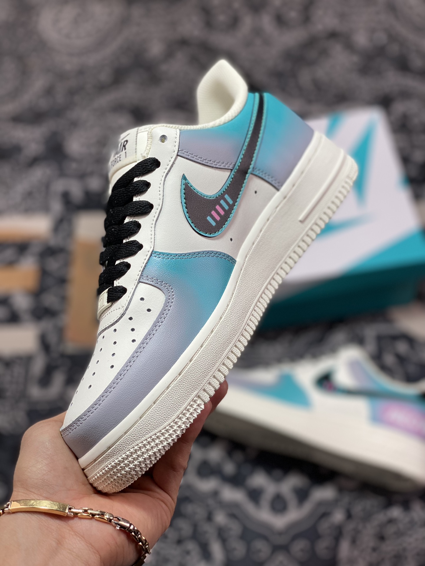 Nike Air Force 1 07 LV8 ”NEON” Air Force One sneakers ”leather beige black gray blue pink neon” CW2288-313