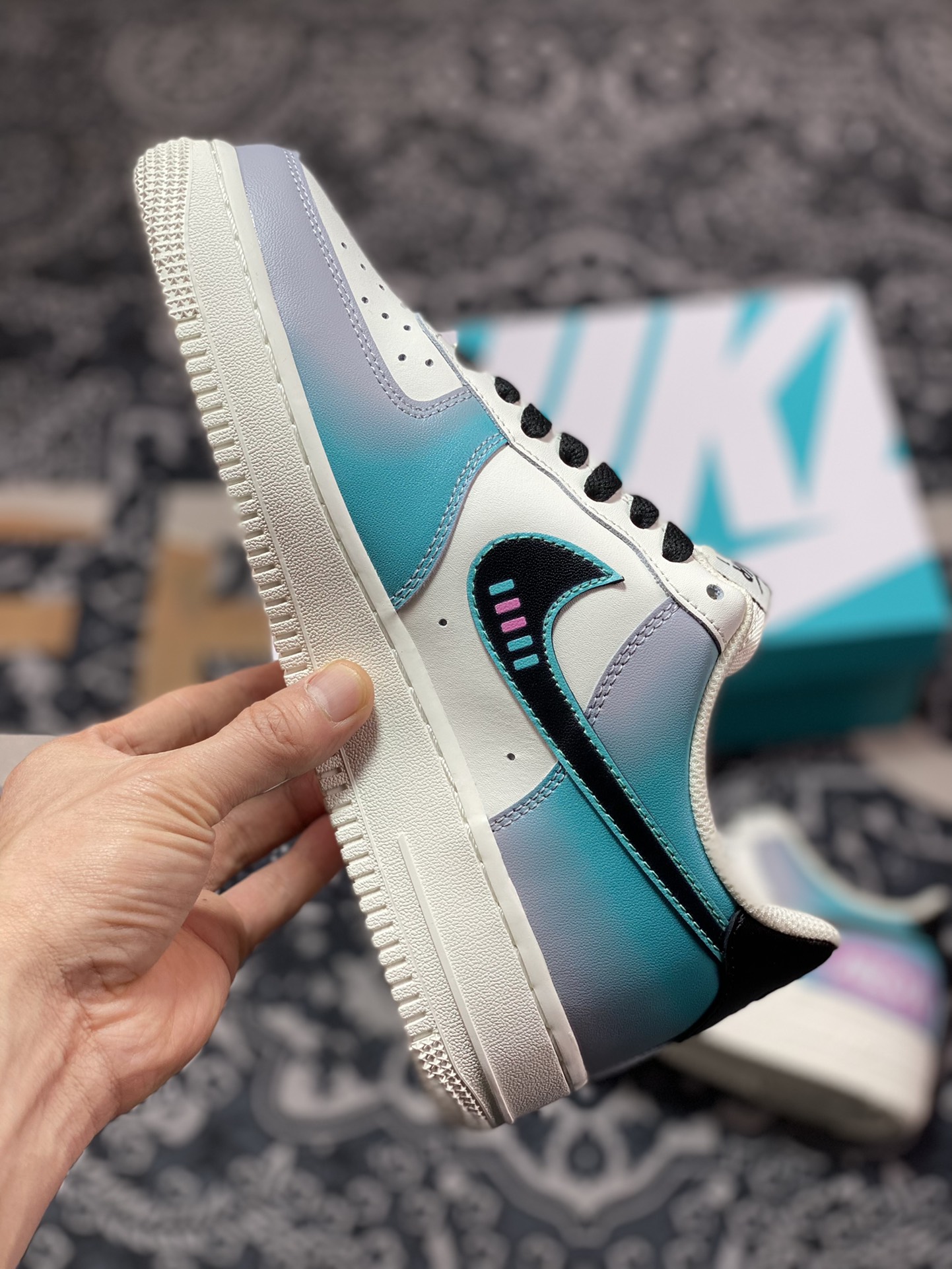 Nike Air Force 1 07 LV8 ”NEON” Air Force One sneakers ”leather beige black gray blue pink neon” CW2288-313