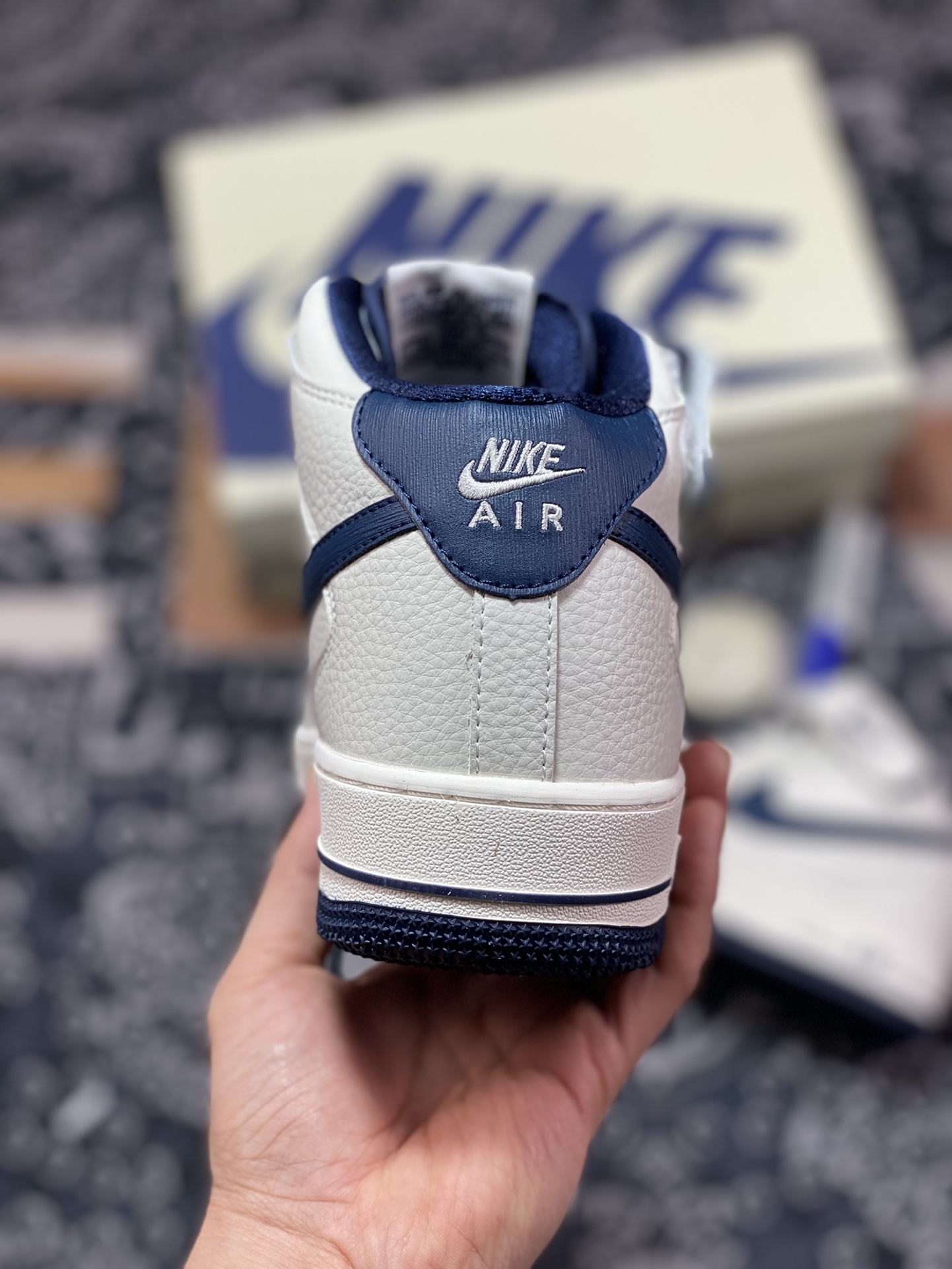 Nike Air Force 1'07 Mid ”Beige/Navy” Air Force 1 sneakers ”leather off-white navy blue” PA0920-508