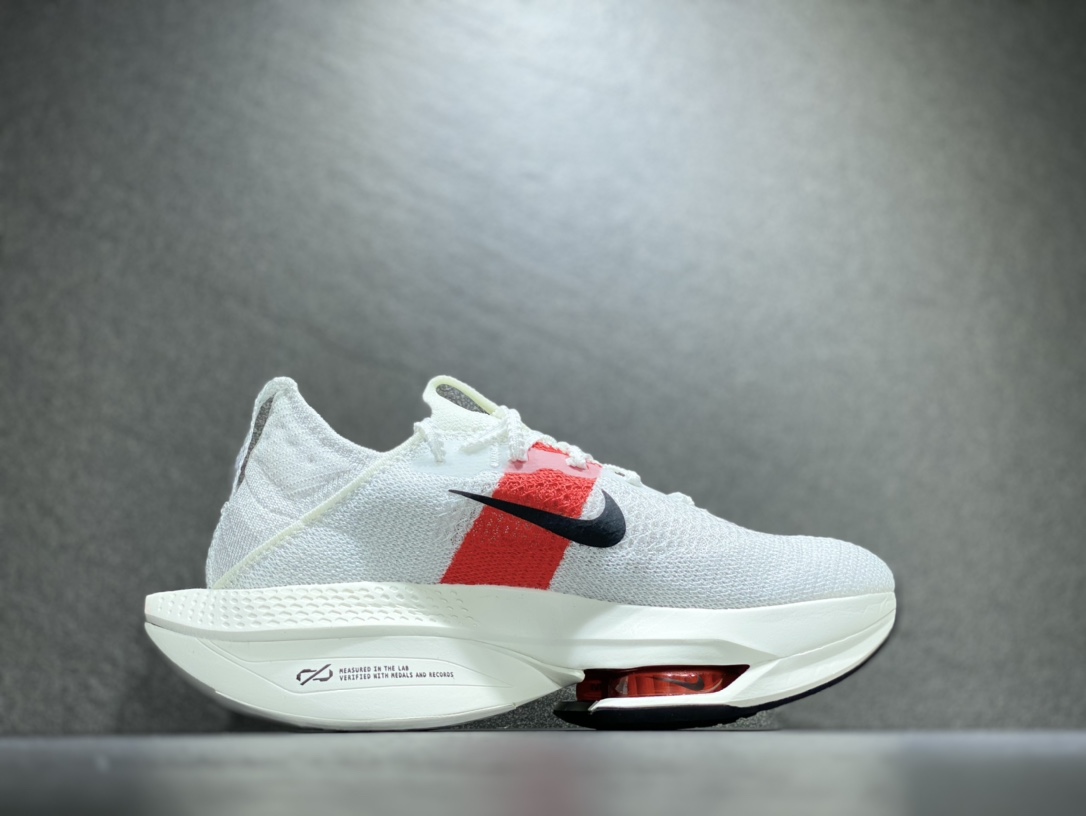 Nike Air ZoomX AlphaFly NEXT% 2”White/Red/Black” Alpha 2 generation jogging shoes ”knitted white red and black race flag plaid” DJ6206-130