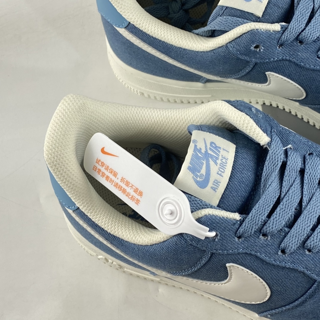 Nike Air Force 1'07 Low gray and blue cloth Air Force 1 low-top casual sneakers DG2296-004