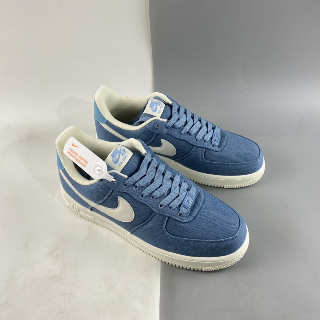 Nike Air Force 1'07 Low gray and blue cloth Air Force 1 low-top casual sneakers DG2296-004