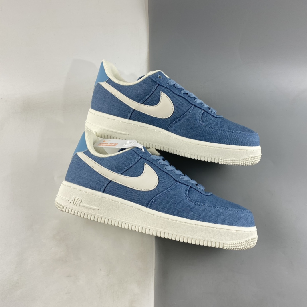 Nike Air Force 1'07 Low gray and blue cloth Air Force 1 low-top casual sneakers DG2296-004