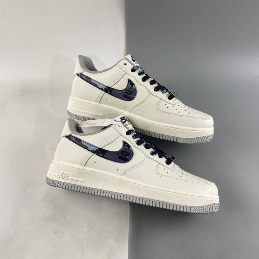 Bape x Nike Air Force 1'07 Low ape-head Air Force 1 low-top casual sneakers AA1356-115