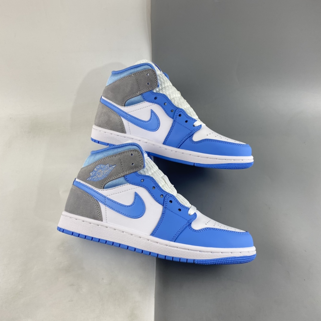 Air Jordan AJ1 Mid ”University Blue” AJ1 Joe 1 North Carolina gray basketball shoes DX9276-100