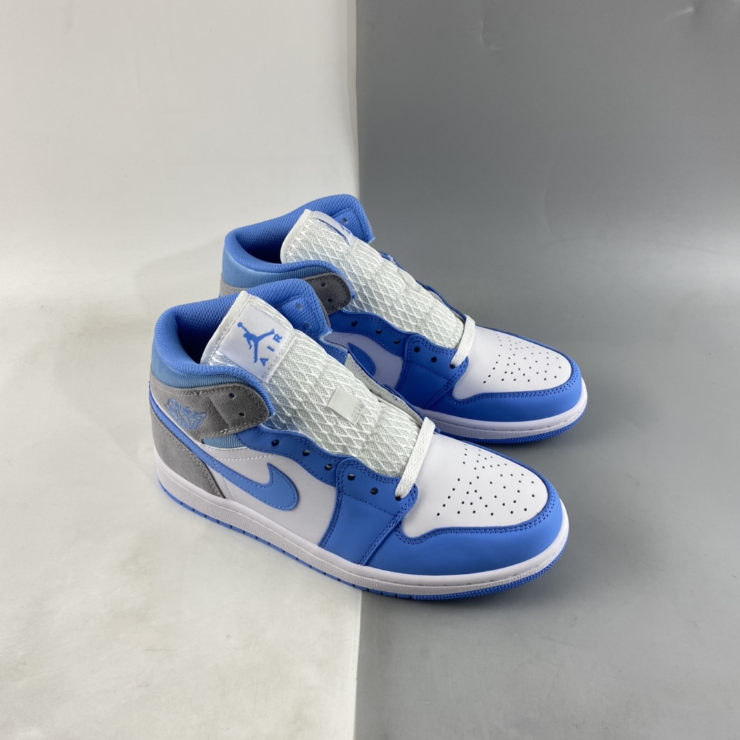 Air Jordan AJ1 Mid ”University Blue” AJ1 Joe 1 North Carolina gray basketball shoes DX9276-100