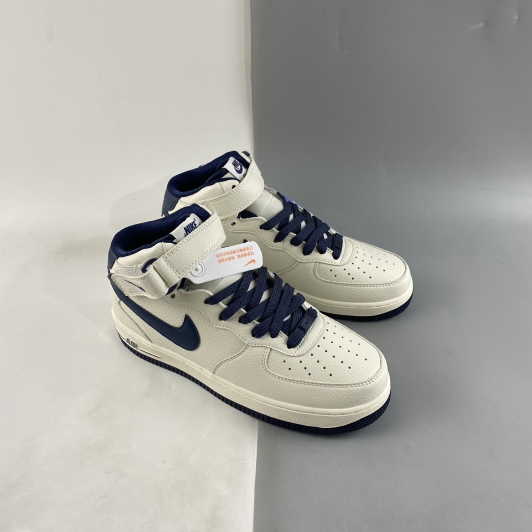 Nike Air Force 1'07 Mid Mi Dark Blue Color Air Force One Mid-top Casual Sneakers PA0920-508