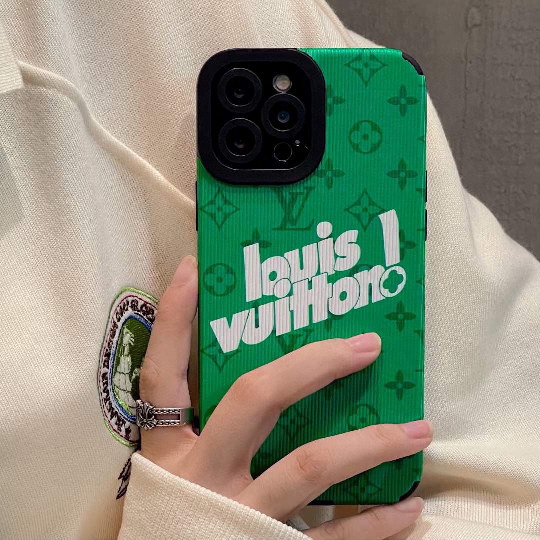 LV酷炫绿手机壳️魅眼竖纹全包系列型