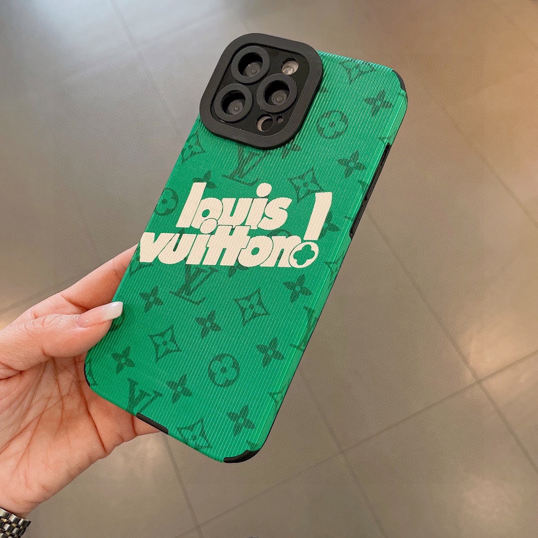 LV酷炫绿手机壳️魅眼竖纹全包系列型