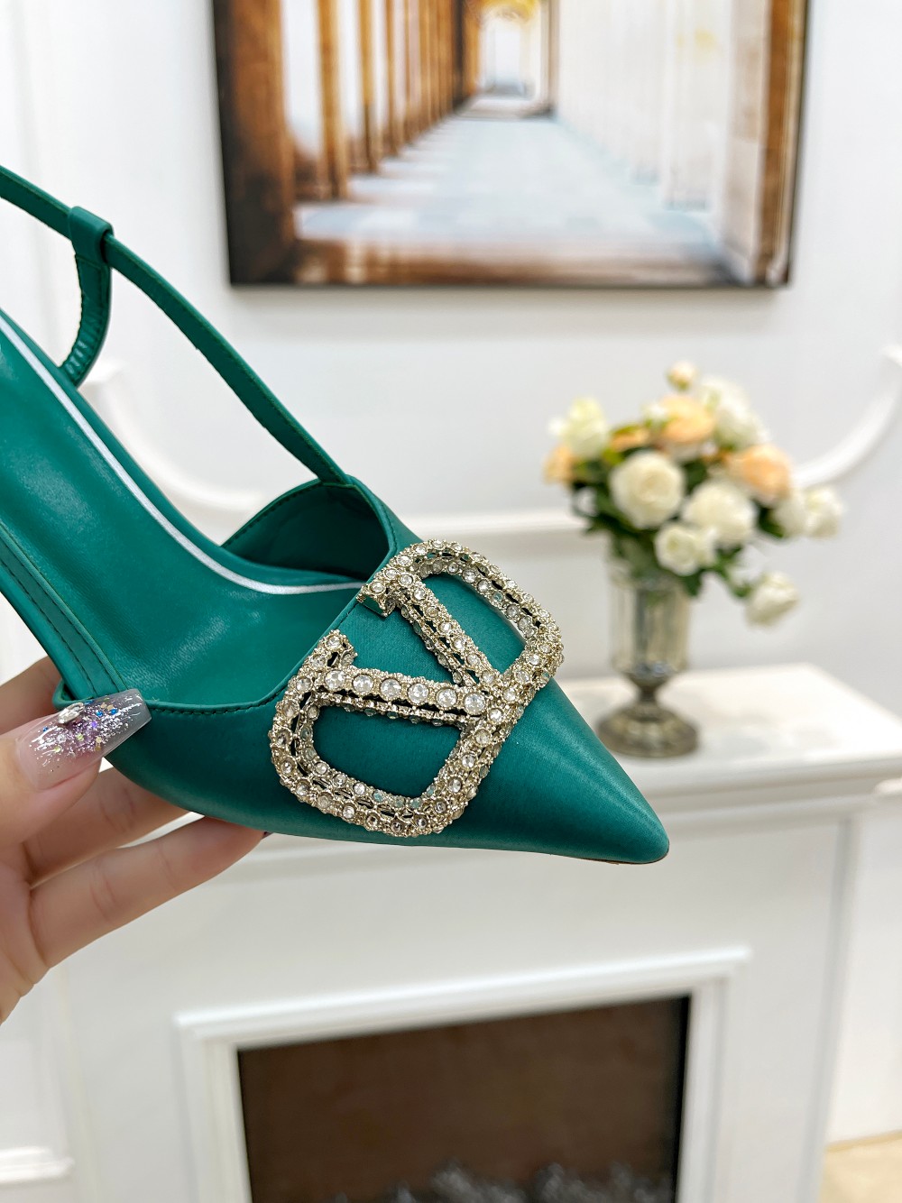 Valentino Women's Spring/Summer Rhinestone Heeled Sandals - Elegant and Chic 6 a1676478467473 2400