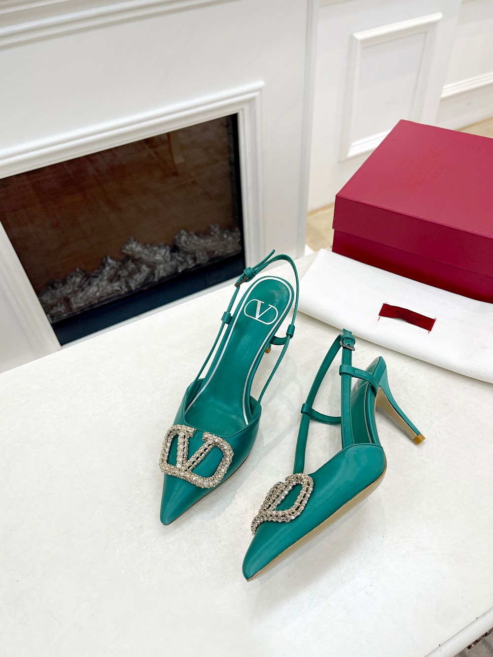 Valentino Women's Spring/Summer Rhinestone Heeled Sandals - Elegant and Chic 8 a1676478468772 4858