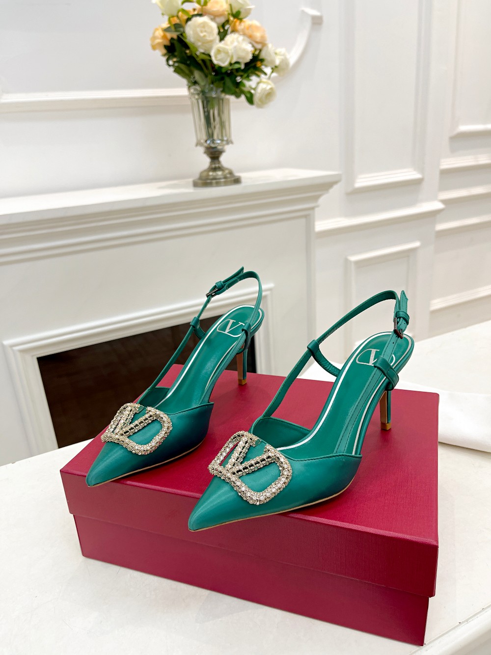 Valentino Women's Spring/Summer Rhinestone Heeled Sandals - Elegant and Chic 4 a1676478472981 2324