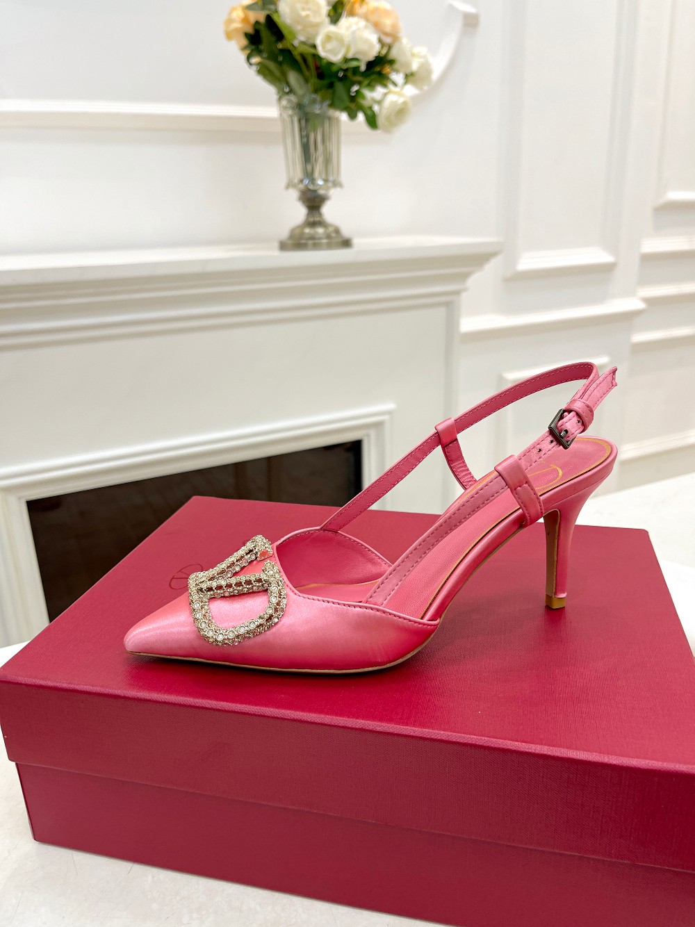 VALENTINO Women's Spring/Summer Rhinestone Heeled Sandals - Pink 2 a1676478589705 2405