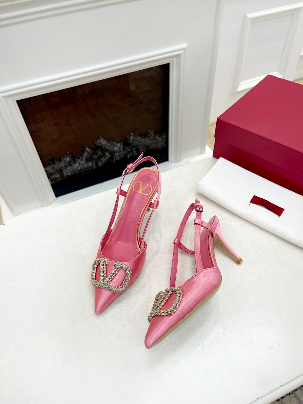 VALENTINO Women's Spring/Summer Rhinestone Heeled Sandals - Pink 8 a1676478592122 3657