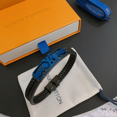 website to buy replica Louis Vuitton Jewelry Bracelet Buy Top High quality Replica Blue Unisex Cowhide Vintage Chains