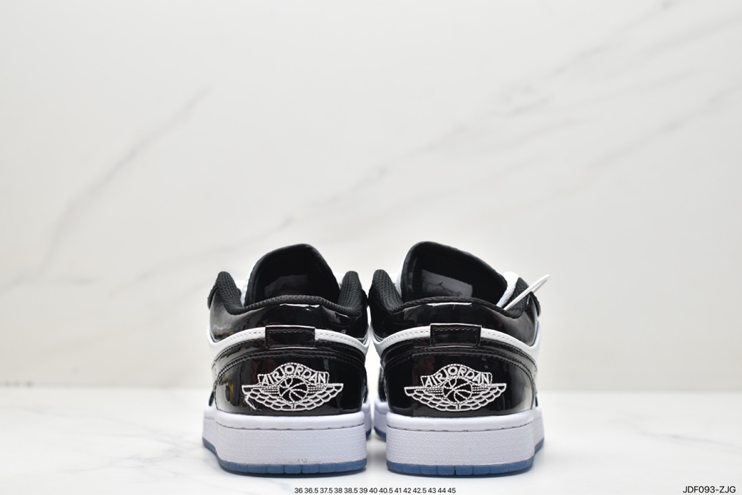 Jordan Air Jordan 1 Low ”Concord” Joe 1 Kang buckle black and white patent leather low-top basketball shoes DV1309-100