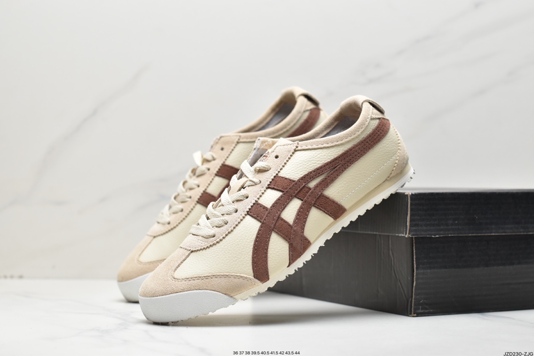 Nissan classic old brand-Onitsuka Tiger/Onitsuka Tiger Mexico 66 classic Mexican jogging shoes ”leather white white gray black” 1183B815