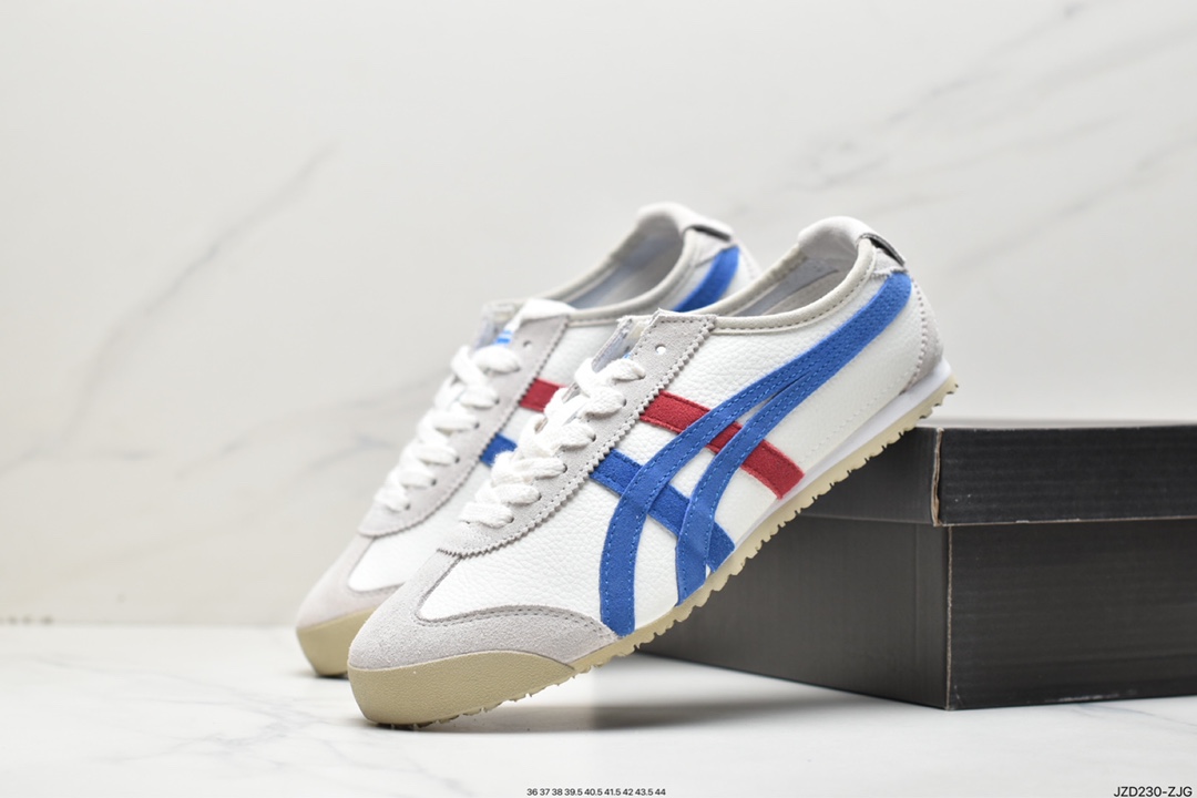 Nissan classic old brand-Onitsuka Tiger/Onitsuka Tiger Mexico 66 classic Mexican jogging shoes ”leather white white gray black” 1183B815