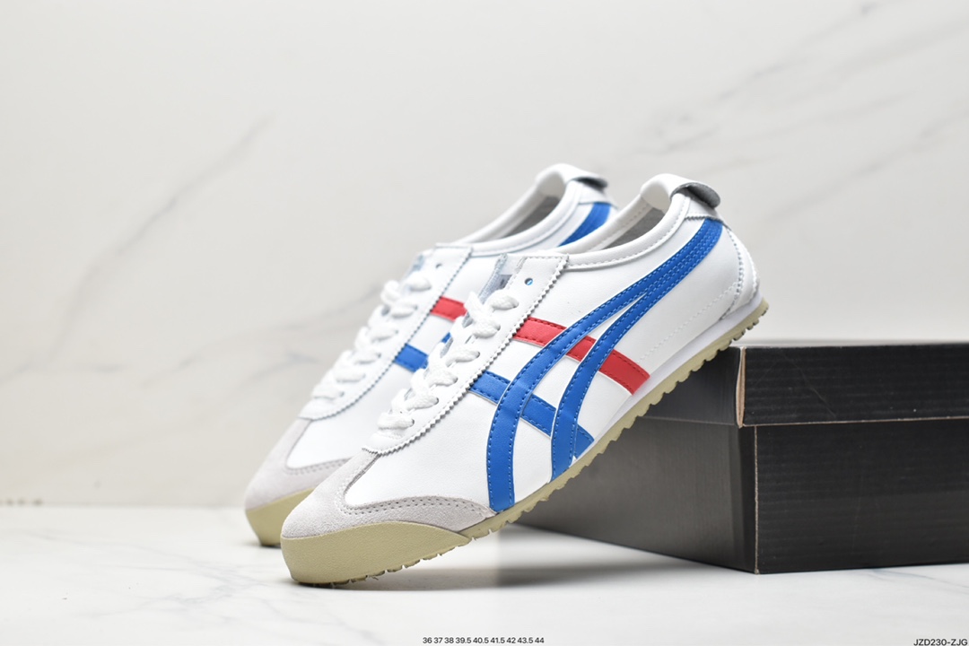 Nissan classic old brand-Onitsuka Tiger/Onitsuka Tiger Mexico 66 classic Mexican jogging shoes ”leather white white gray black” 1183B815