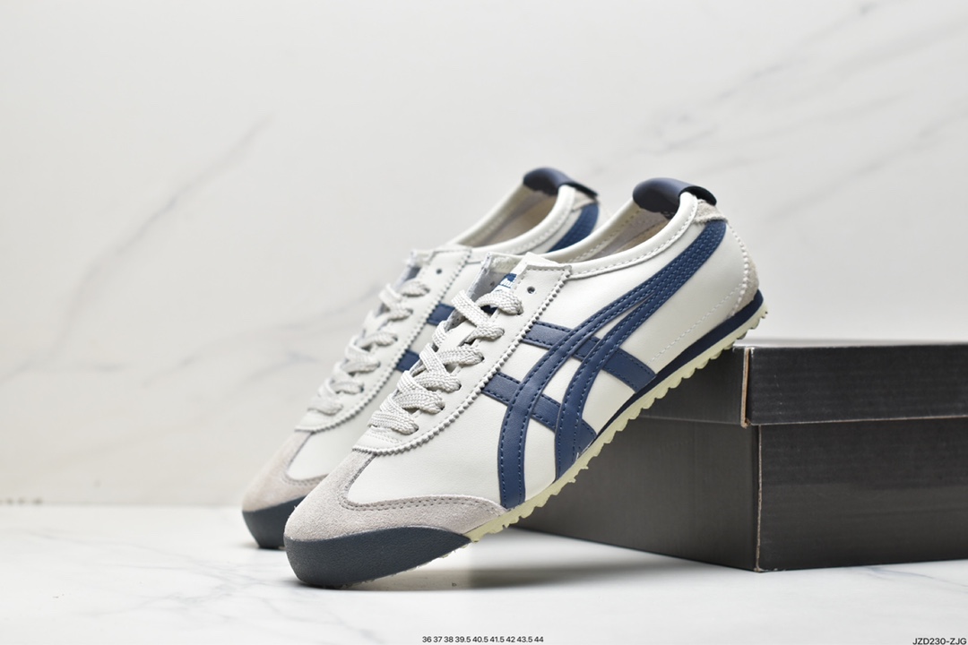 Nissan classic old brand-Onitsuka Tiger/Onitsuka Tiger Mexico 66 classic Mexican jogging shoes ”leather white white gray black” 1183B815