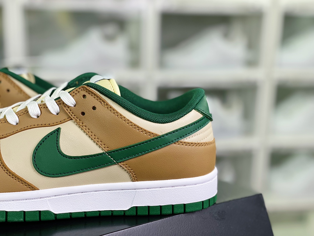 SB Dunk Low ”Gold Green” dunk series low-top sneakers ”white brown green” FB7160-231