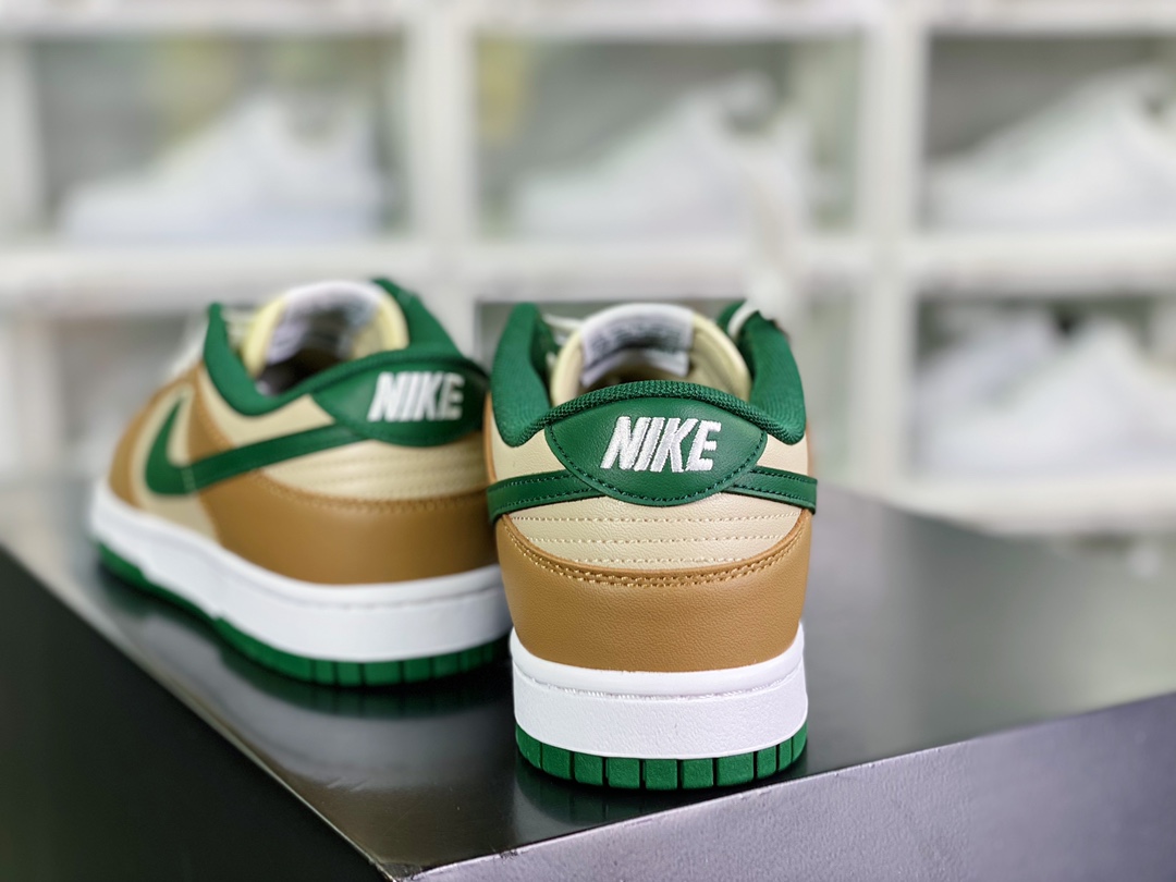 SB Dunk Low ”Gold Green” dunk series low-top sneakers ”white brown green” FB7160-231