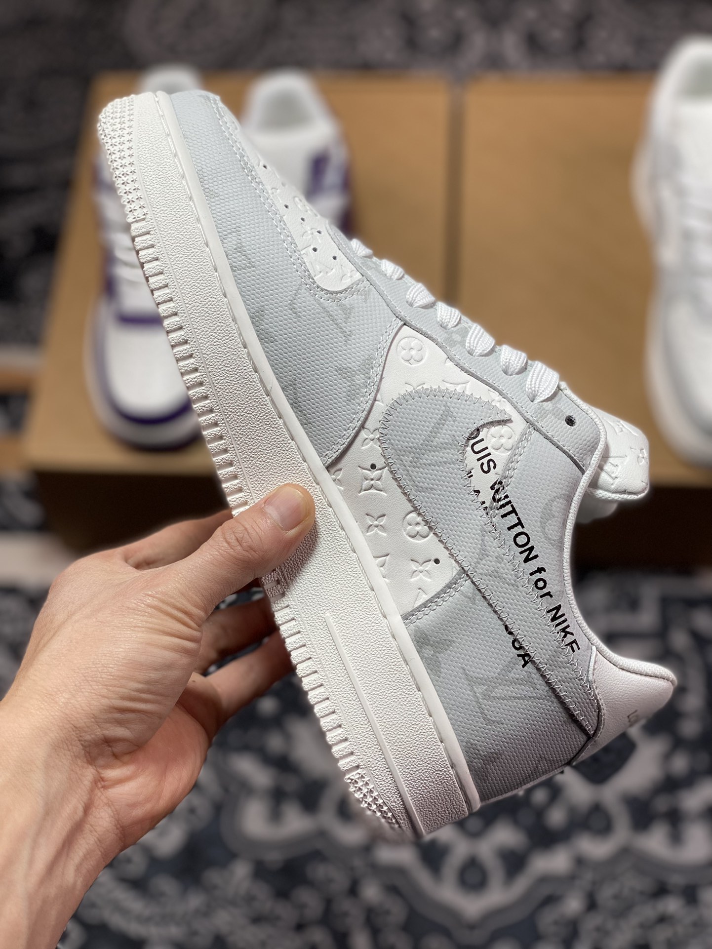 #Nike Air Force 1'07 LV8 Low”White/Grey/LV Monogram” AEU3BM16M691-MS0232