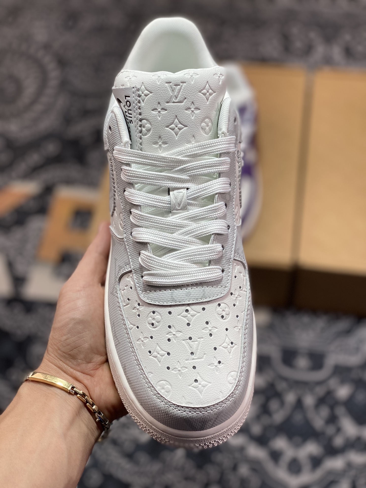 #Nike Air Force 1'07 LV8 Low”White/Grey/LV Monogram” AEU3BM16M691-MS0232