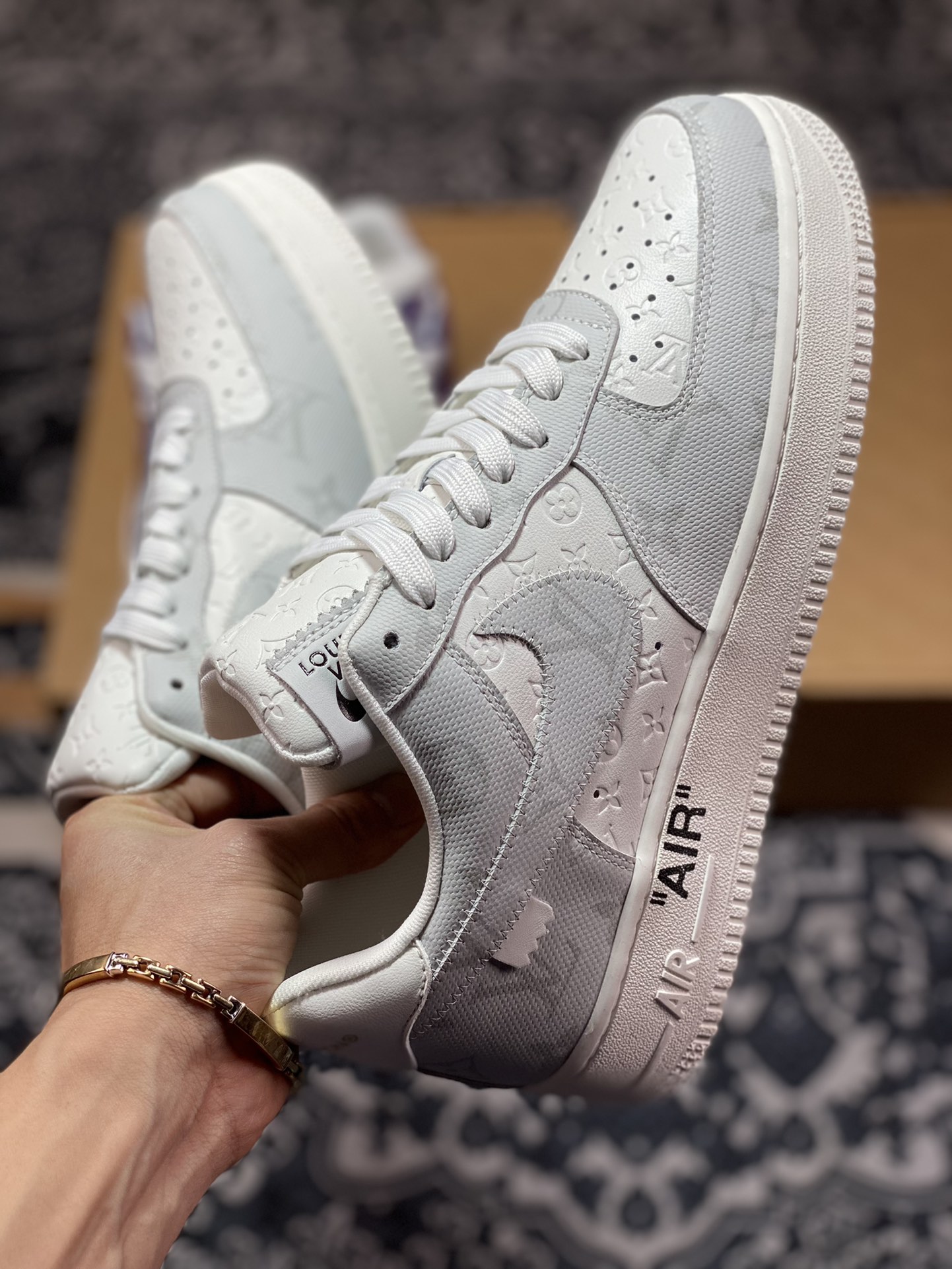 #Nike Air Force 1'07 LV8 Low”White/Grey/LV Monogram” AEU3BM16M691-MS0232