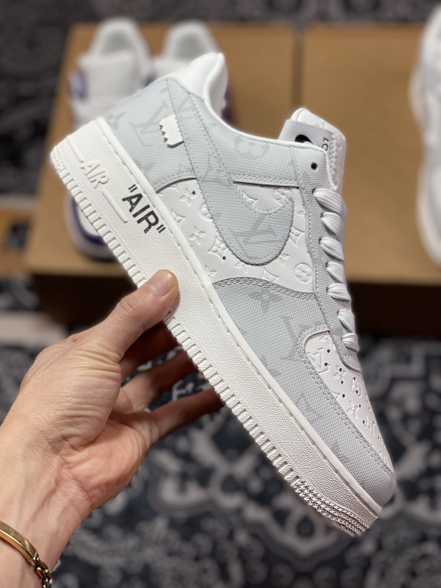 #Nike Air Force 1'07 LV8 Low”White/Grey/LV Monogram” AEU3BM16M691-MS0232