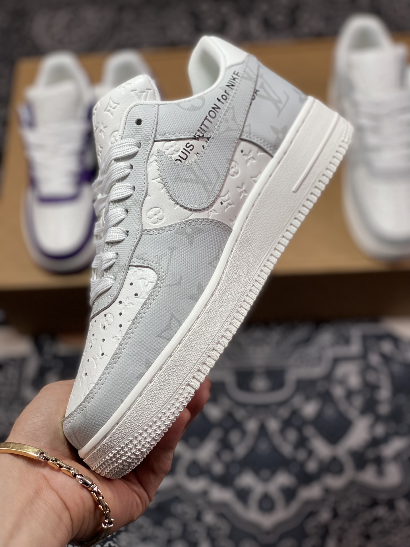 #Nike Air Force 1'07 LV8 Low”White/Grey/LV Monogram” AEU3BM16M691-MS0232