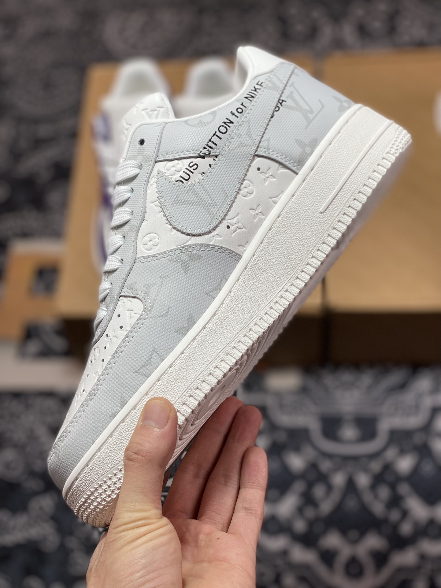 #Nike Air Force 1'07 LV8 Low”White/Grey/LV Monogram” AEU3BM16M691-MS0232