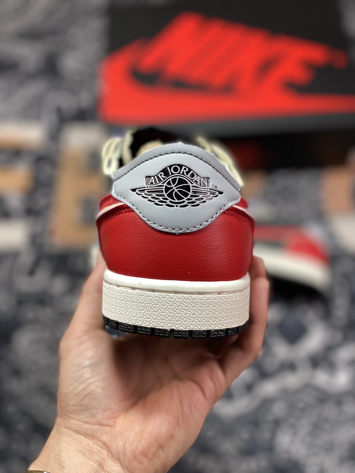 Air Jordan 1 Low black gray red AJ1 low-top casual sneakers DV0982-006
