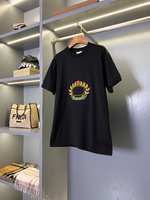 Burberry Clothing T-Shirt Embroidery Cotton Spring Collection Vintage Short Sleeve