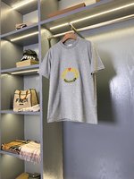 Burberry Clothing T-Shirt Embroidery Cotton Spring Collection Vintage Short Sleeve