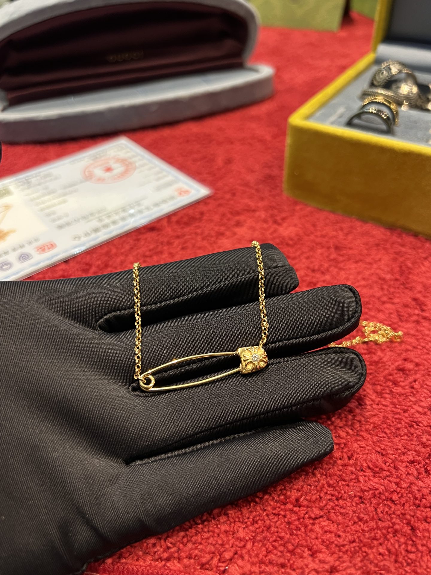 Custom Gold-Plated Diamond Setting, Necklace Pendant